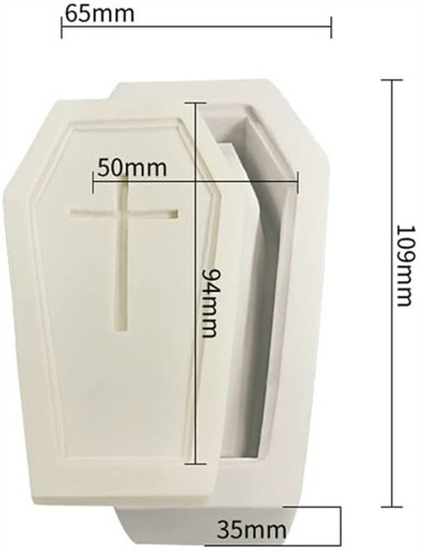 Coffin  Silicone Fondant Mold 3D Horror Cemetery  Elements Chocolate Mold Halloween DIY Resin Epoxy Craft for Baking Candy Cake Topper Casket Shape Jewelry Box