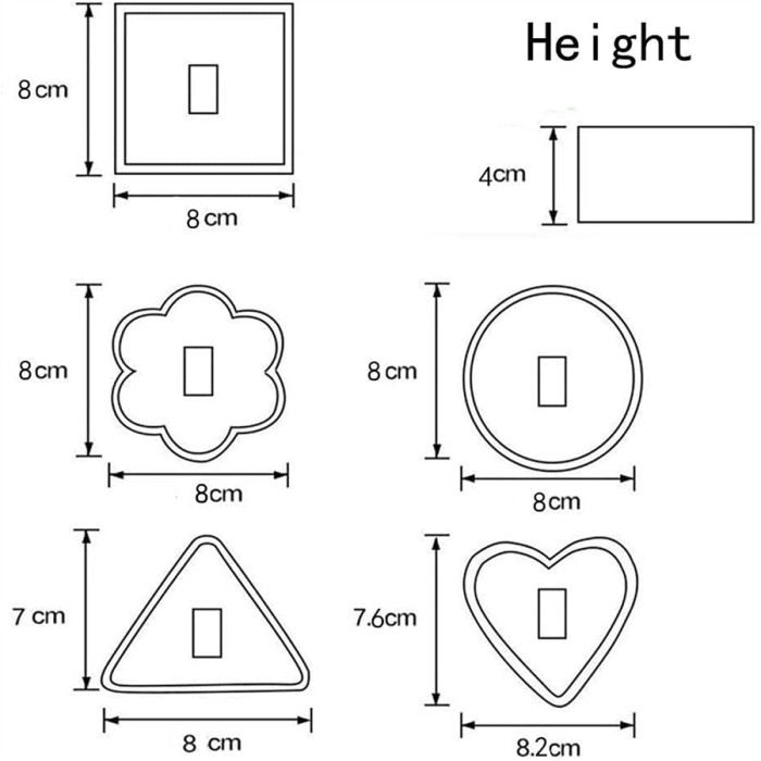5 Pack Stainless Steel Cake Rings,Mousse and Pastry Mini Baking Cake Ring Mold with Pusher,Cookie Cutters Set for Baking,Small Cake Ring Set for Kids Girls ,Salad Dessert Mold and Cake Decorating Tool (Round,Heart,Plum Blossom,Square,Triangle)