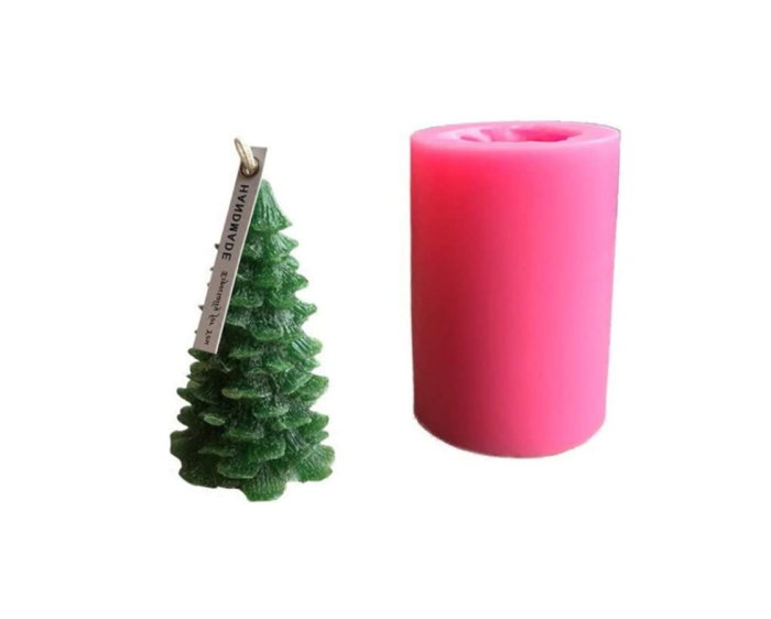 Silicone Christmas Pine Tree Candle Molds DIY Baking Molds Soap Molds Candle Making Supplies Ideal Moulds for Christmas Party