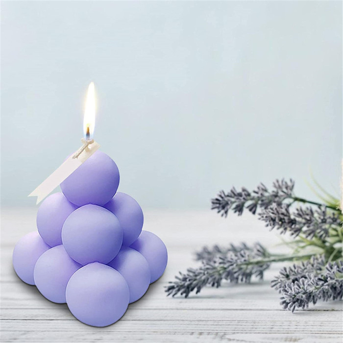 Round Pyramid Geometry Mould Magic Ball Silicone Aromatherapy Candle Plaster Handmade Soap judicious