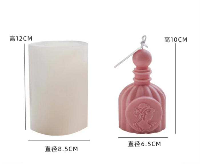 Candle Molds Perfume Bottles Shaped Candle Making Molds Handmade Craft Tool for Fondant Cake Decoration Making Beeswax Candle Handmade Soap
