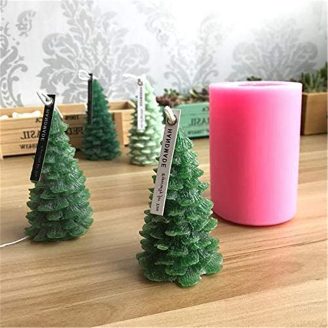 Silicone Christmas Pine Tree Candle Molds DIY Baking Molds Soap Molds Candle Making Supplies Ideal Moulds for Christmas Party