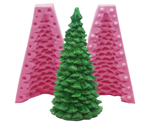 3D Christmas Tree Silicone Candle Mold for Candle Making, Xmas Pine Tree Silicone Soap Molds DIY Cake Decorating Candle Making Supplies