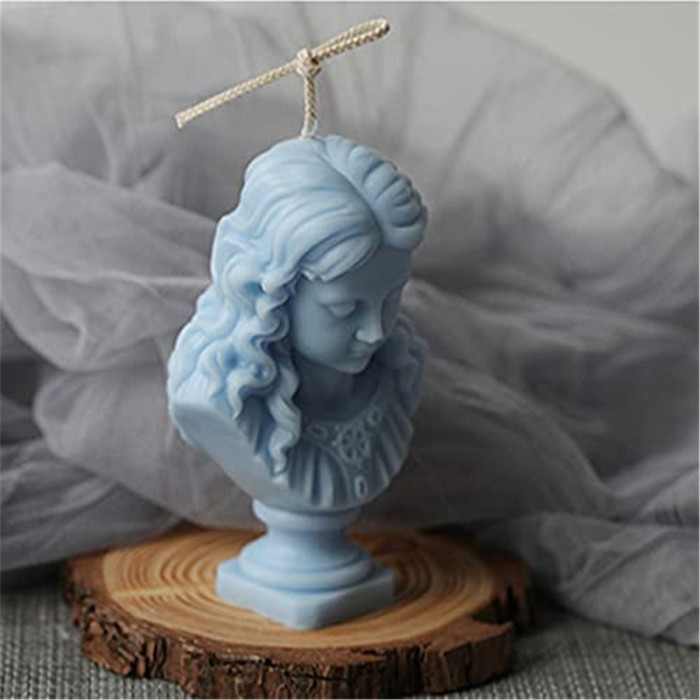 Candle Molds Silicone Mold for Candle Making European Girl Head Candles Resin Mould Epoxy Resin Casting Molds DIY Aromatherapy Candles, Wax, Soaps, Polymer Clay
