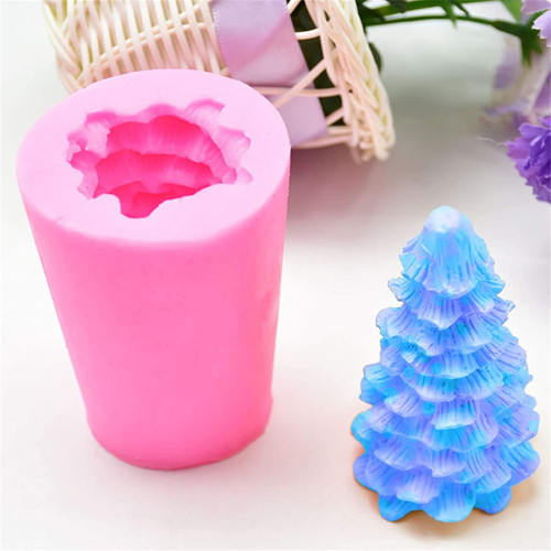 3D Christmas Tree Silicone Mold for Fondant Chocolate Candy Cake Decorating Candle Soap Lotion Bar Wax Crayon Melt Plaster Polymer Clay Xmas Party Supplies