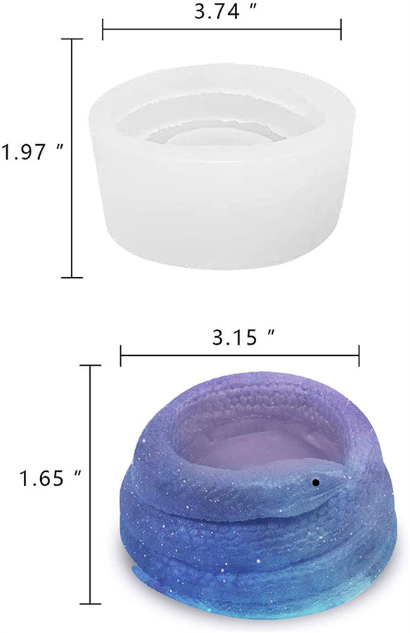 Candle Holder Silicone Mold Snake Ring Shape Candlestick Resin Mold Handmade DIY Craft Mini Creative Flower Pot Casting Mold Succulent Plant Container Epoxy Resin Molds Jewelry Desktop Ornaments