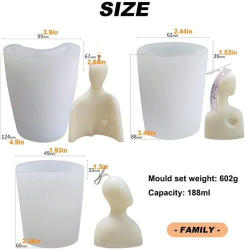 Candle Molds Silicone- Art Body, 3D Candle Molds for Candle Making, DIY Soap,Candle, Chocolate, Plaster Or Epoxy Resin
