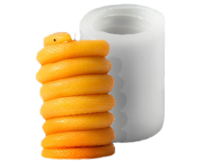 Concrete Candlestick Silicone Candle Holder Mold Snake Coiling Design Silicone Resin Mould Handmade Home Decorative Craft Tool