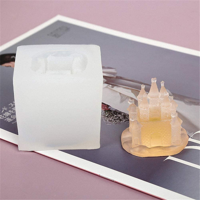 3D Castle Silicone Resin Epoxy Mold Castle Handmade Craft Soap Wax Candle Mold Chocolate Candy Mold Cake Decorating Tools