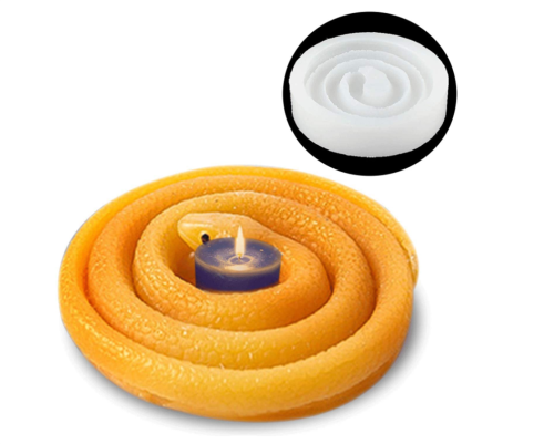 Concrete Candlestick Silicone Candle Holder Mold Snake Coiling Design Silicone Flower Pot Mold Resin Mould Handmade Home Decorative Craft Tool