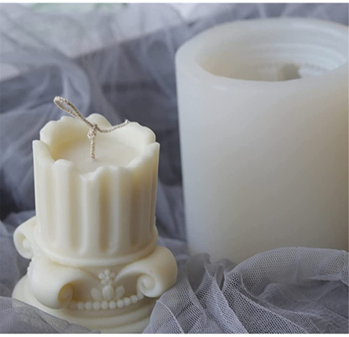 3D Roman Column Candle Mold Ancient Greek Pillars Silicone Mold for Candle Making Crafts Home Decoration Scented Mold for Plaster Polymer Clay Epoxy Resin DIY Crafts Making