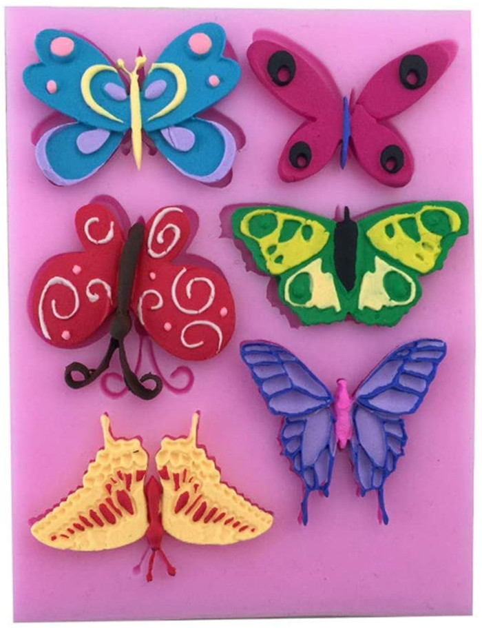 Silicone Butterfly Fondant Mold Cute 3D Mould Cake Topper DIY Decoration Baking Tool for Sugarcraft, Chocolate, Candle, Soap Making and Crafting