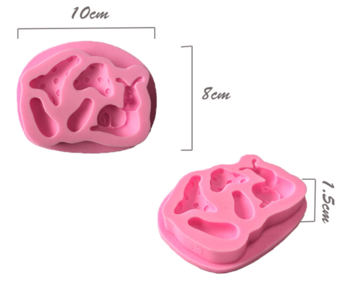 Mushroom,Snail Shape Food Grade Silicone Cake Molds Flexible Silicone Mold, Fondant, Candy, Icing, Biscuit Decor, Chocolate, Polymer Clay, Resin Mold, Epoxy