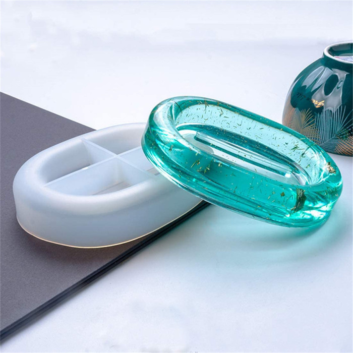 3 Pcs Resin Soap Dish Molds with Drain,Rectangle Silicone Soap Dish Tray Mold Oval Epoxy Resin Jewelry Tray Molds for DIY Resin Soap Dish