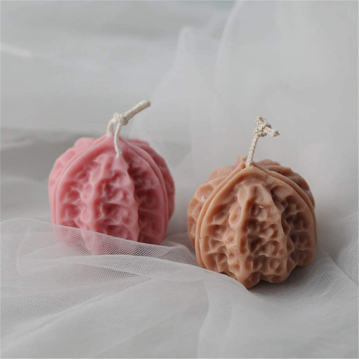 DIY 3D Walnut Candle Mold Creative Nut Shape Candle Making Mold Homemade Fondant Cake Bakeware Tray Sugarcraft Chocolate Muffin Baking Mold Kitchen Dough Decorating Tool Art Craft Making Tools