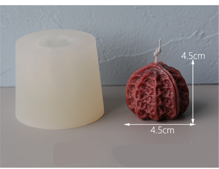 DIY 3D Walnut Candle Mold Creative Nut Shape Candle Making Mold Homemade Fondant Cake Bakeware Tray Sugarcraft Chocolate Muffin Baking Mold Kitchen Dough Decorating Tool Art Craft Making Tools