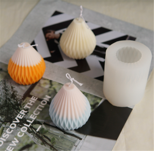 Silicone Candle Mold, 3D Striped Tapered Silicone Mold Handmade Soap Mold Baking Fondant Mold DIY Plaster Crafts Mould Resin Molds Handcraft Ornaments