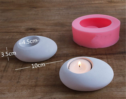Cobblestone Candle Holder Concrete Mold Candlestick Silicone Mold Flowerpot Mould Cement Clay Crafts Mould Gypsum Plaster Desktop Decoration