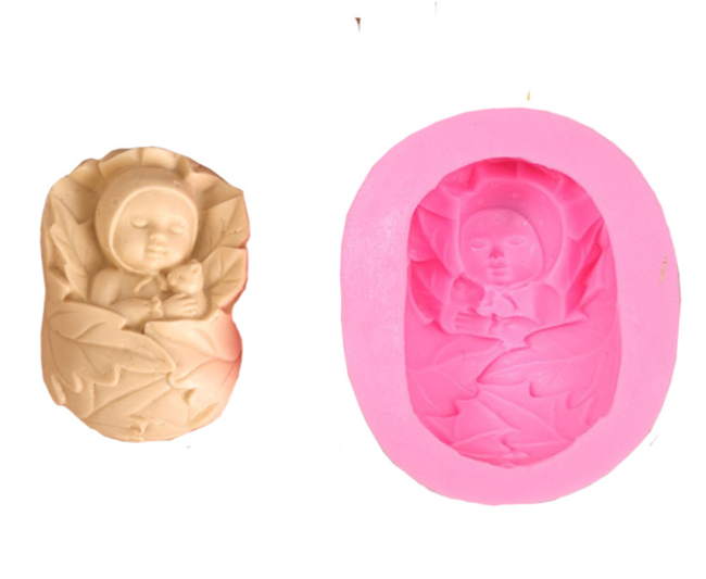 DIY Soap Molds 3D Silicone Cake Molds Fondant Cake Decorating Supplies Bakeware Handicraft Tools (Baby)