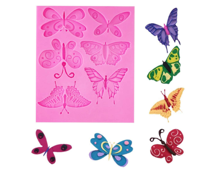 Silicone Butterfly Fondant Mold Cute 3D Mould Cake Topper DIY Decoration Baking Tool for Sugarcraft, Chocolate, Candle, Soap Making and Crafting
