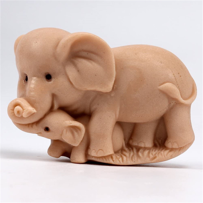 Mother and Baby Elephant Soap Molds, Elephant Silicone Molds for Chocolate Fondant Cake Decorating Baby Shower Art Silicone Soap Craft DIY Handmade Molds (Random Color)