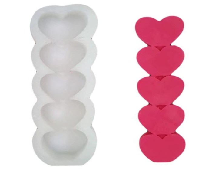 Love Heart Shape Column Silicone Candle Molds Making,for DIY Art Resin Epoxy Soap Candy Pudding Jelly Plaster Chocolate Home Interior Wedding Receptions Birthdays Party