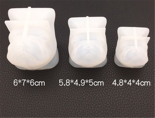 3 pieces Silicone Casting Molds Bulldog Dog Figurine Shape Epoxy Mold Bookmark Resin Mold for DIY Craft Making Gift Soap Candle