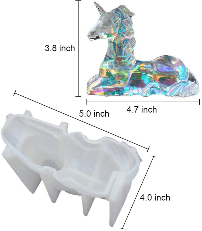 Unicorn Resin Molds, DIY Crystal Silicone Molds for Resin, Epoxy Silicone Unicorn Resin Casting Molds for Beginner, Home Decoration DIY Crafts Gift Hand Making