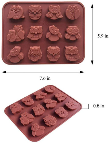 Halloween Night Owl Silicone Baking Molds Bakeware for Halloween Theme Chocolate, Muffin Cups, Ice Cube, Soap, Wafer, Cake, Bread, Tart, Pie, Flan, Pudding, Candy, Jello Shot and More