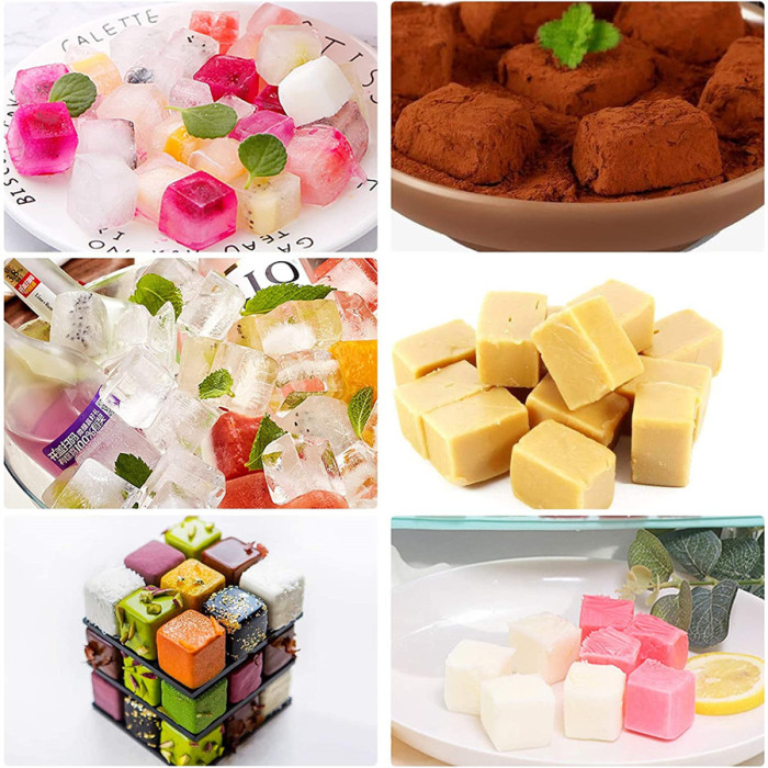 40-Cavity Square Caramel Candy Silicone Molds,Chocolate Truffles Mold,Whiskey Ice Cube Tray,Grid Fondant Mould,Hard Candy Mold Pralines Gummy Jelly Mold