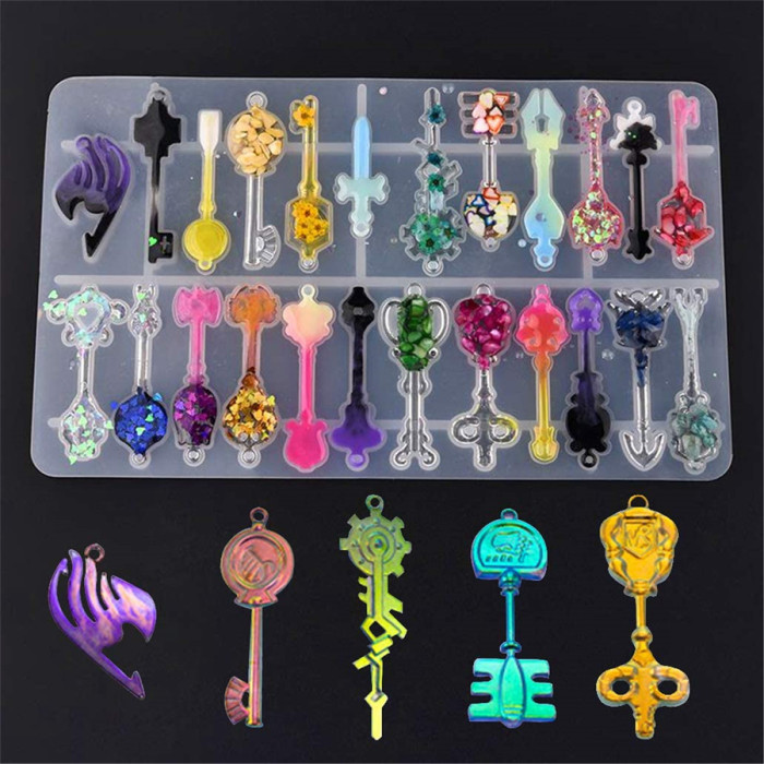 Key Mold for Resin,Key Silicone Mold for Cake Decoration, Sugarcraft, Cupcake Topper, Chocolate, Pastry, DIY Jewelry Making,Epoxy Resin Mold