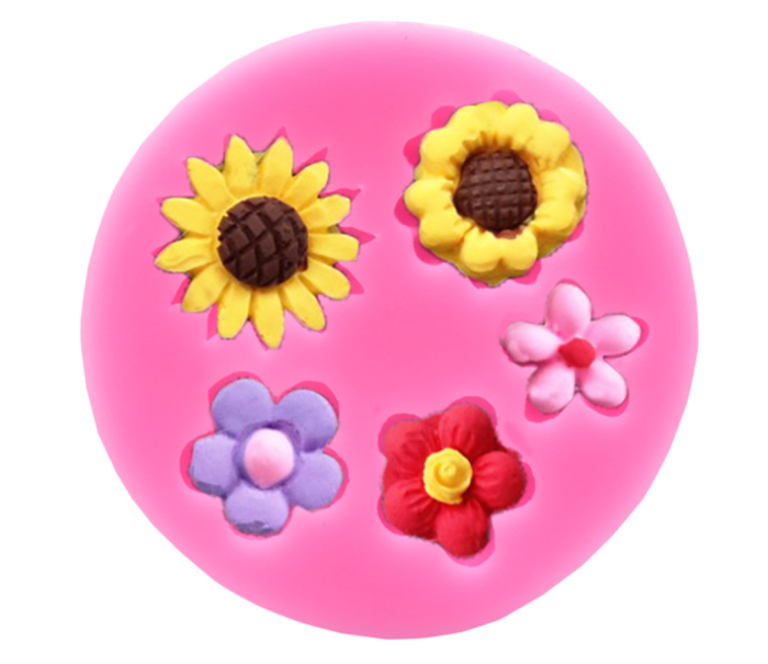 Sun Flower cake topper decoration Silicone mold for Chocolate Candy Sugar Craft Gum Paste Polymer Clay Crafting Projects Resin Mould(Random color)