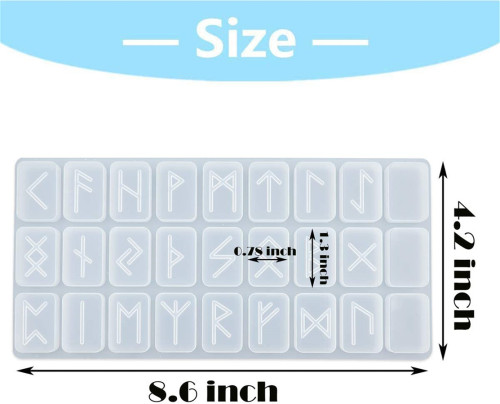 Rune Stones Resin Mold Silicone, Energy Symbol Futhark Letter Casting Epoxy Molds for DIY Craft Jewelry Pendant Making, Friend Gift