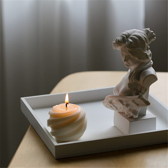 Spiral Ball Shape Silicone Candle Mold Simplicity Modern Geometry Soap Wax Resin Molds DIY Candles Handmade Mould, Hand Crafts for Home Wedding Dinner Party Decoration