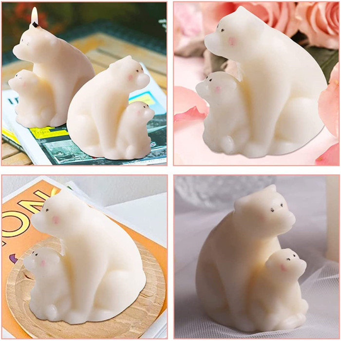 Resin Moulds Silicone ,Cute Animal Resin Molds,Epoxy Silicone Candle Molds, Resin Casting Molds for Keychain,Handmade Soap,Craft DIY (Bear Mold)