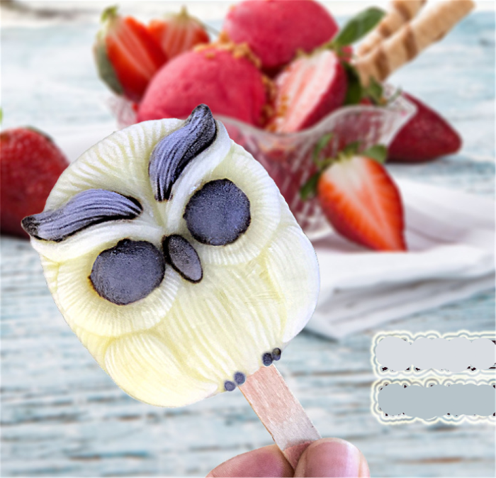 LCE Lolly Moulds for Chlldren, DIY Popsicle Ice Cream Moulds Silicone Mold  Owl Shaped Cartoon Ice Sucker Mould Cold Drink Mold