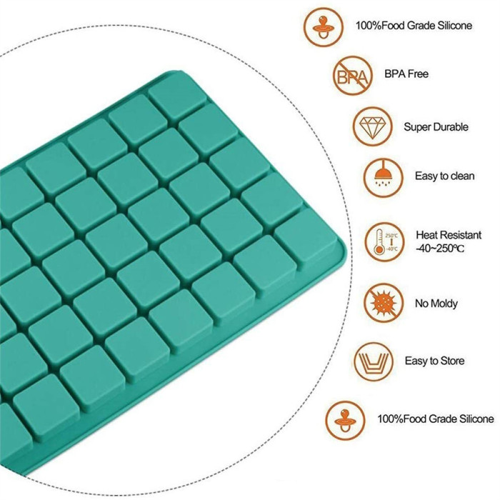 40-Cavity Square Caramel Candy Silicone Molds,Chocolate Truffles Mold,Whiskey Ice Cube Tray,Grid Fondant Mould,Hard Candy Mold Pralines Gummy Jelly Mold