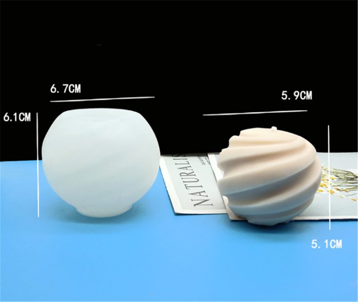 Spiral Ball Shape Silicone Candle Mold Simplicity Modern Geometry Soap Wax Resin Molds DIY Candles Handmade Mould, Hand Crafts for Home Wedding Dinner Party Decoration