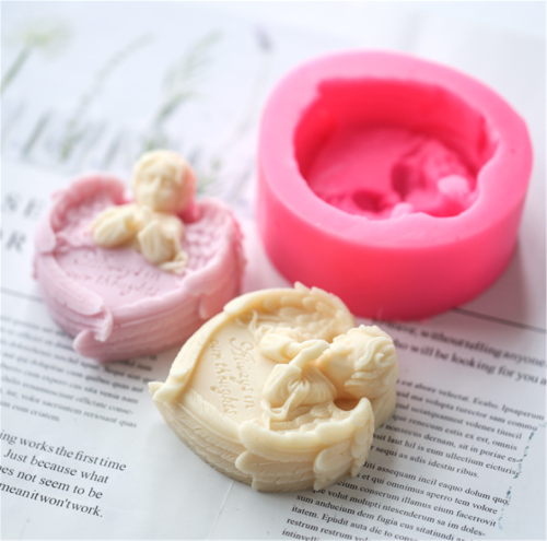 Silicone Molds Pray Angel, Always in Our Thoughts Craft Art Silicone Soap Mold, Winged Angel Craft Molds DIY Soap Molds - Best Handmade soap for Gifts