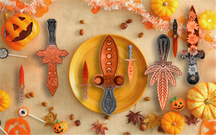 Dagger Resin Molds, 8 Different Shape Sword with Moon Phase Design Silicone Casting Molds for Epoxy Resin, DIY Keychain, Cosplay, Home Decoration