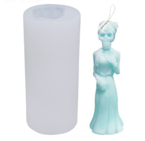 Skulls Candle Mold,Halloween Skull Silicone Soap Mold, Handmade Resin Mold, Silicone Soap Molds Chocolate Mold Arts, Crafts Mold,Halloween Party Supplies