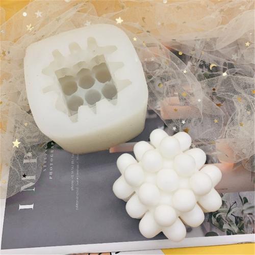 Geometric Shape Candle Mold, 3D Geometry Soy Silicone Mould, Creative Nordic Style Wax Aromatherapy Plaster Moulds, Bubble Magic Ball Soap Making Tools for Crafts Resin Home Decoration