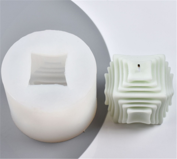Candle Moulds,Silicone Moulds,Soap Moulds,Handmade Silicone Square Geometric Candle Molds DIY Stripes Scented Candle Making Art Craft Decoration