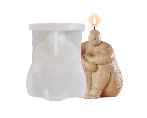 Creative 3D Human Body Silicone Mold, Sitting with Hands Around Knees Ornaments Resin Casting Molds Body Sculpture Candle Mould DIY Crafts Making Wax Mould Tools Female Fragrance Epoxy Molds