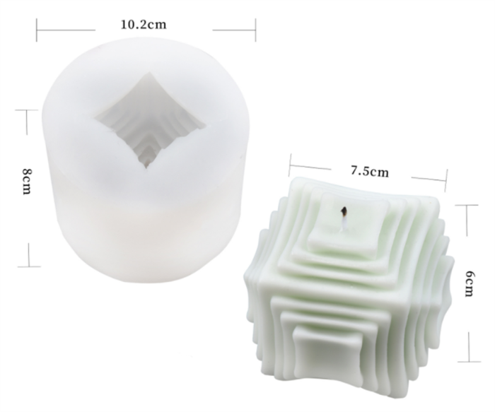 Candle Moulds,Silicone Moulds,Soap Moulds,Handmade Silicone Square Geometric Candle Molds DIY Stripes Scented Candle Making Art Craft Decoration
