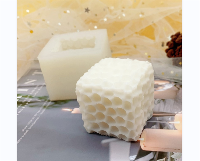 3D Silicone Honeycomb Candle Mold Square Soap Mould for Homemade Beeswax Candle, Soap, Lotion Bar, Fondant, Polymer,Clay, Candy, Cake Decoration
