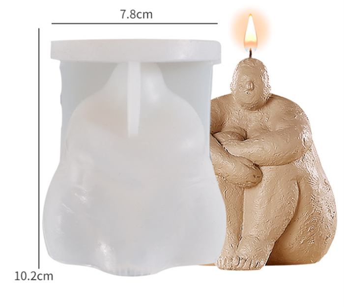 Creative 3D Human Body Silicone Mold, Sitting with Hands Around Knees Ornaments Resin Casting Molds Body Sculpture Candle Mould DIY Crafts Making Wax Mould Tools Female Fragrance Epoxy Molds