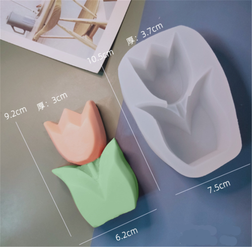 Geometric Flower Series Candle Silicone Mold DIY Tulip Aromatic Candle Making Resin Soap Mold Gifts Craft Home Decor Supplies
