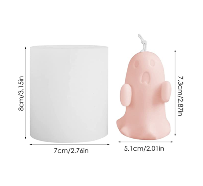 Halloween Ghost Candle Mold,Halloween Spirit Silicone Handmade Wax Candles Soap Mould Epoxy Resin Molds for DIY Crafts Candy Chocolate Cake Topper Home Decoration