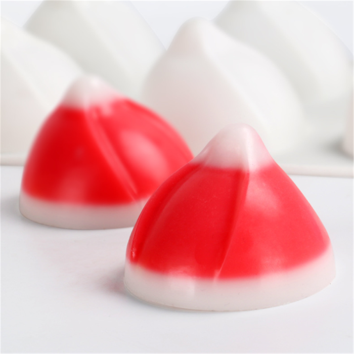 Cake Mould Ice Cream Mold 6 Cavities Christmas Hat Silicone Mousse Cake Mold 3D Chocolate Dessert Mould Molds Yamlym